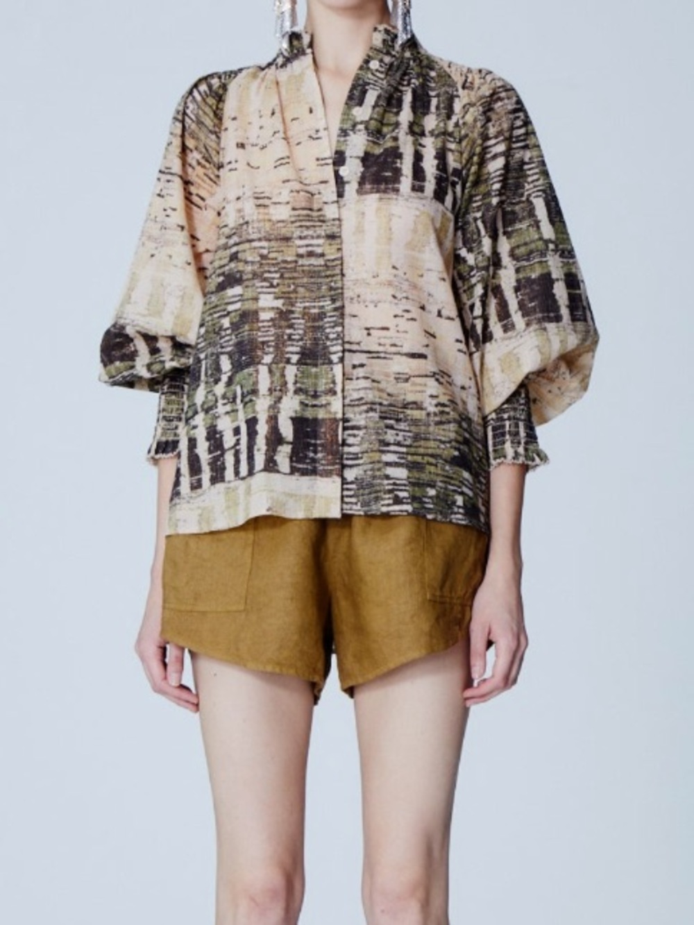 MARIA CHER VIEDMA JULIETA BLOUSE Top Shirt Womens quilaquina in silver sand